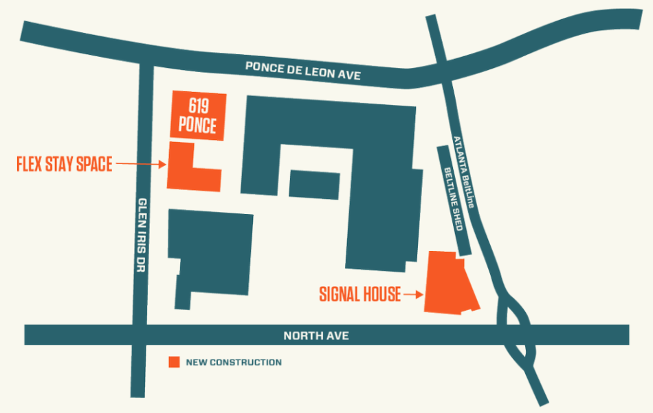 Ponce City Market flex tower, office construction hits rock bottom